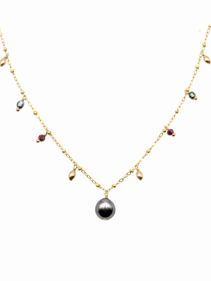 Garnet Charm Necklace for wholesale by Keshi Co