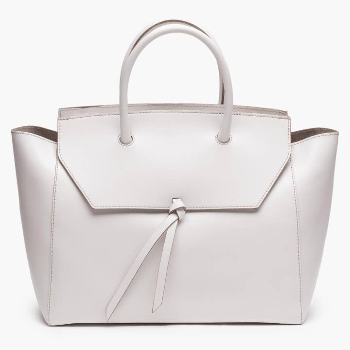 Loren Large Leather Tote Bag - Cream for wholesale by ALEXANDRA DE CURTIS