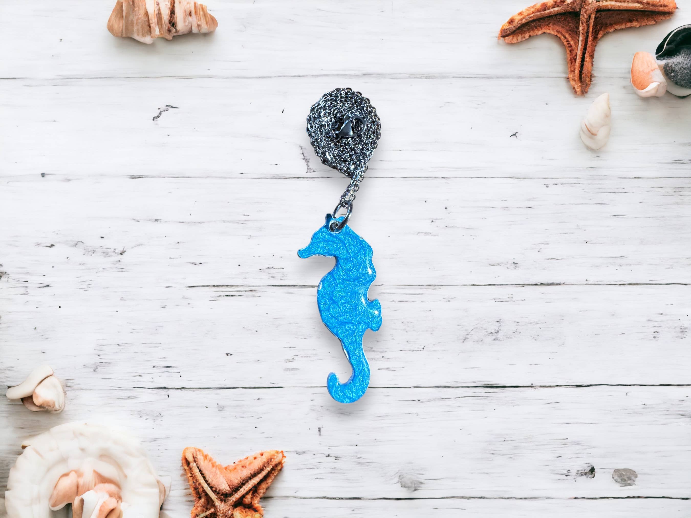 Three Dandelion Wishes - Wholesale Pendant/Charm Necklace - Hand Painted Seahorse Necklace14