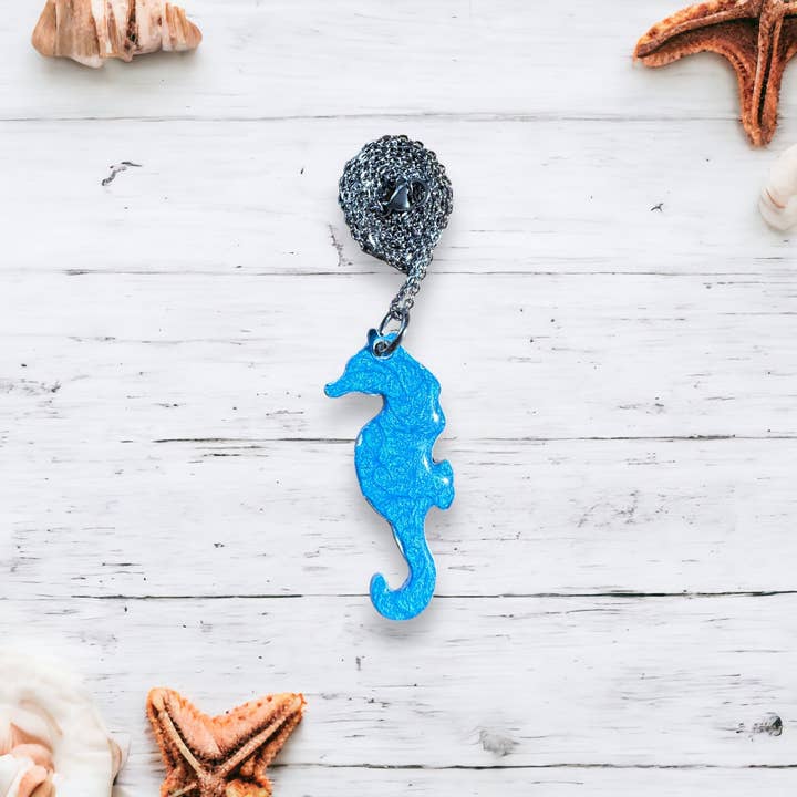 Three Dandelion Wishes - Wholesale Pendant/Charm Necklace - Hand Painted Seahorse Necklace14