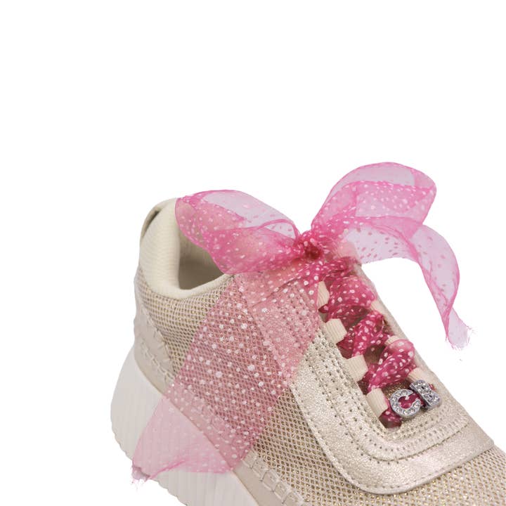 The Charm Bar Company - Wholesale Shoelaces - Women's - Pink Glitter Ribbon Shoe Laces | Pack of 5