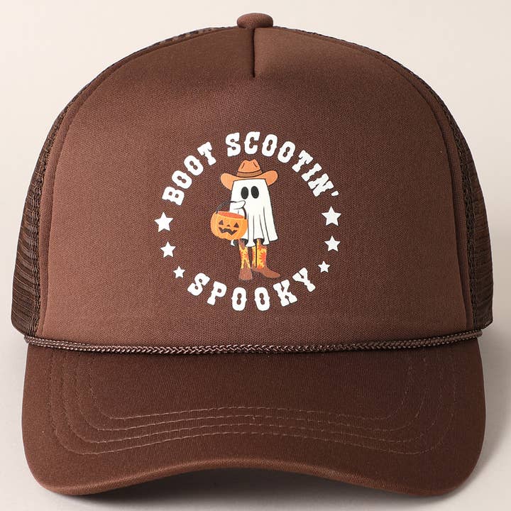 Fashion City - Wholesale Trucker Hat - Unisex - Boot Scootin' Spooky Print Halloween Trucker Hat1