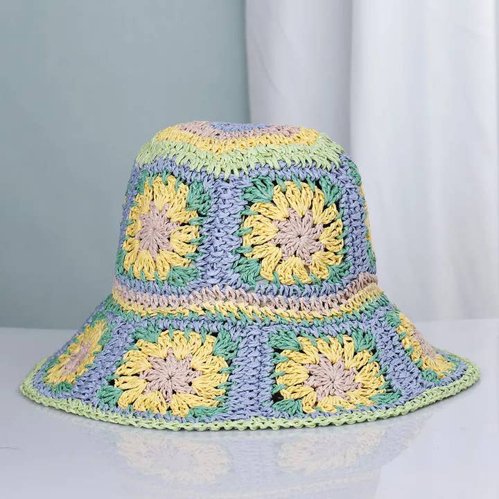 Santorini Shimmer – Helle Sommer-Crochet-Bucket-Hut für den Großhandel von CaVaSanSDire