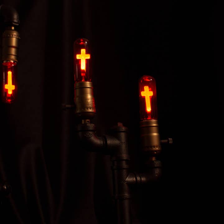 Nocturna - Wholesale Light Bulb/Puck - Red Crucifix & Red Cross Neon Light bulbs