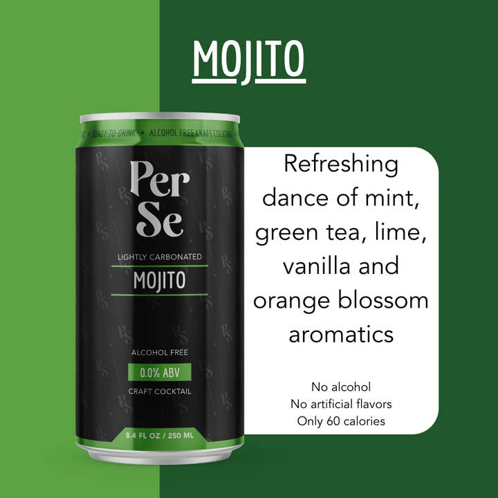 Per Se – wholesale Non-alcoholic aperitif/mocktail – Mojito, Non-Alcoholic Craft Cocktail 4pk