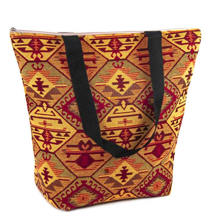 Vintage Tapestry Beach Tote Bag for wholesale by CRETE TRADING INC