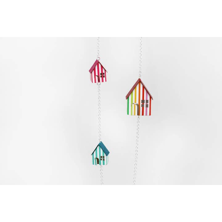 LONG NECKLACE 3D HOUSES LINES for wholesale by Joyas de Papel