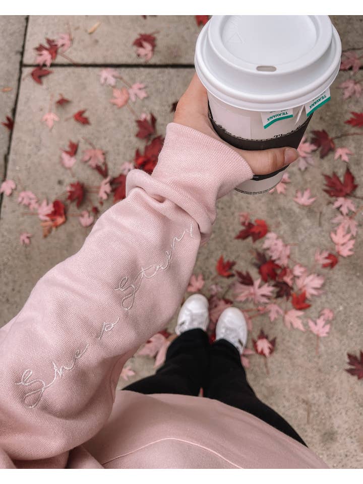 Honey Soul LLC - Wholesale Graphic Sweatshirt - Women's - Embroidered She Is Strong Sweatshirt4