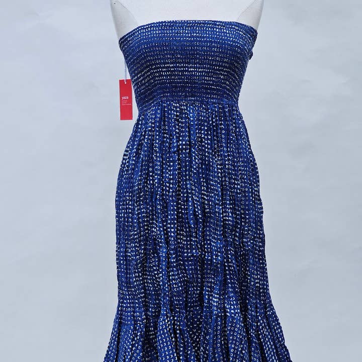 Gonna a Ruota DR25-04 con Doppio Orlo - Pois Indaco per la vendita all'ingrosso da parte di YAZA