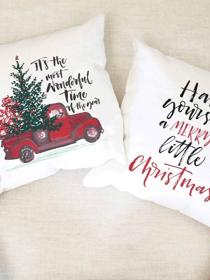 Christmas Pillow Cover - Vintage Red Truck for wholesale by Kay Sera Sera