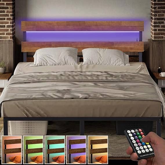 OUVR - Wholesale Bedroom Furniture - Queen Bed Frame, Platform Bed Frame with Headboard, Bed Fram16