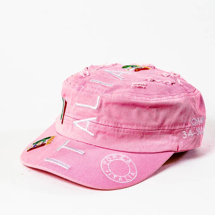 Italy Casquette Style Militaire Rose pour la vente par Flag Matrix Inc