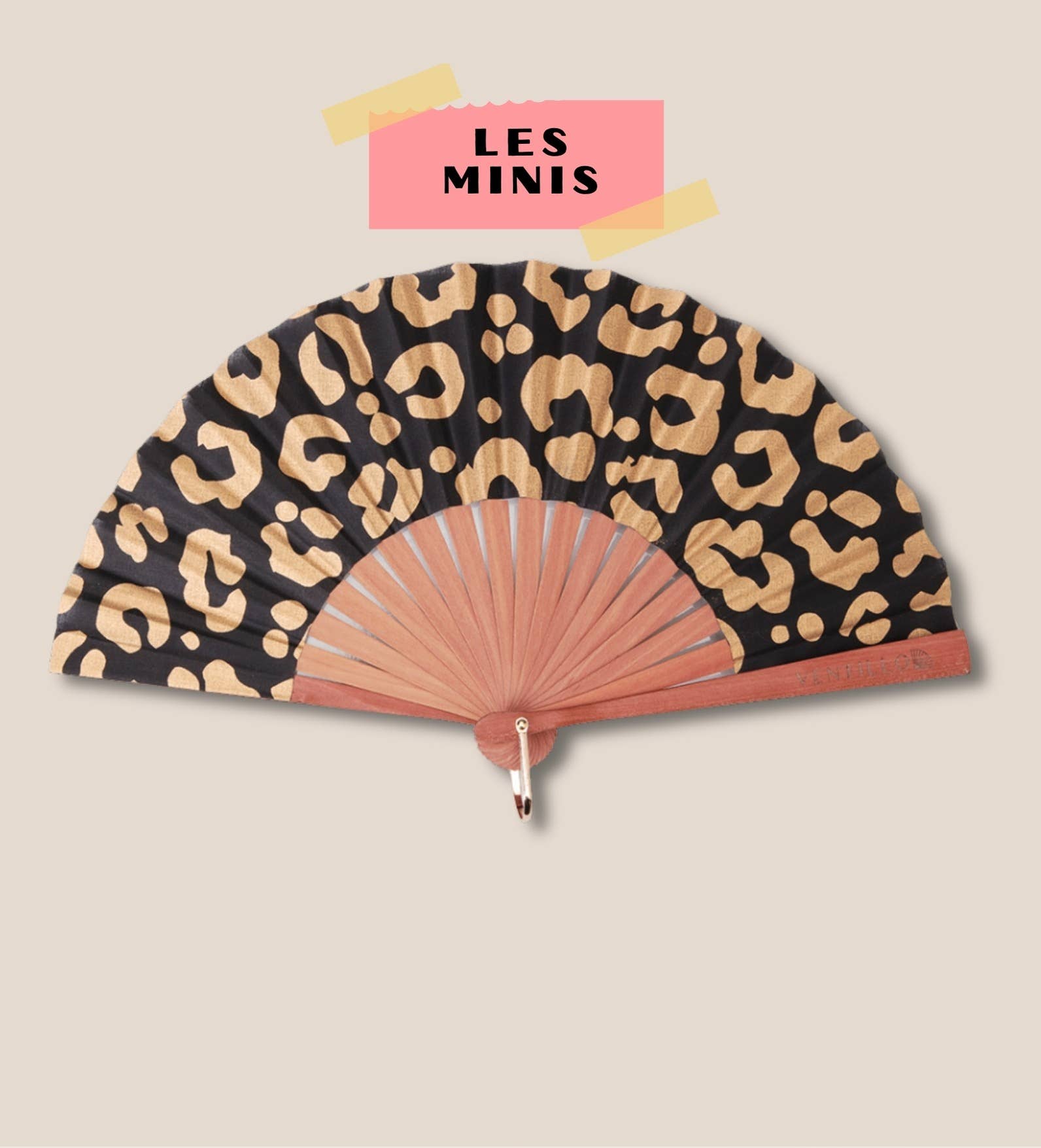 JolieJulie-MaLune-VentiLLo - Wholesale Handheld Folding Fan - MINI 42 black gold leopard fan3