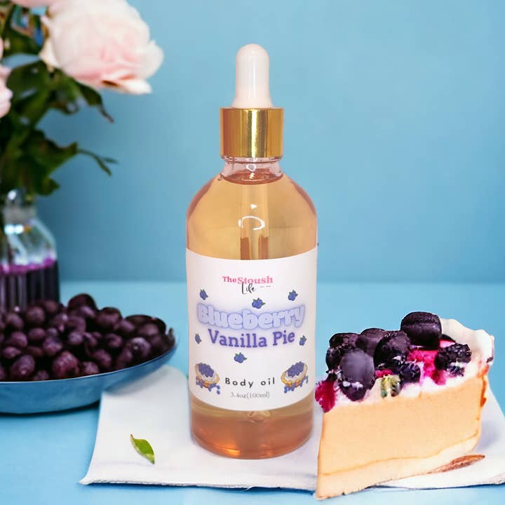 Blueberry Vanilla pie body oil for wholesale by The stoush life