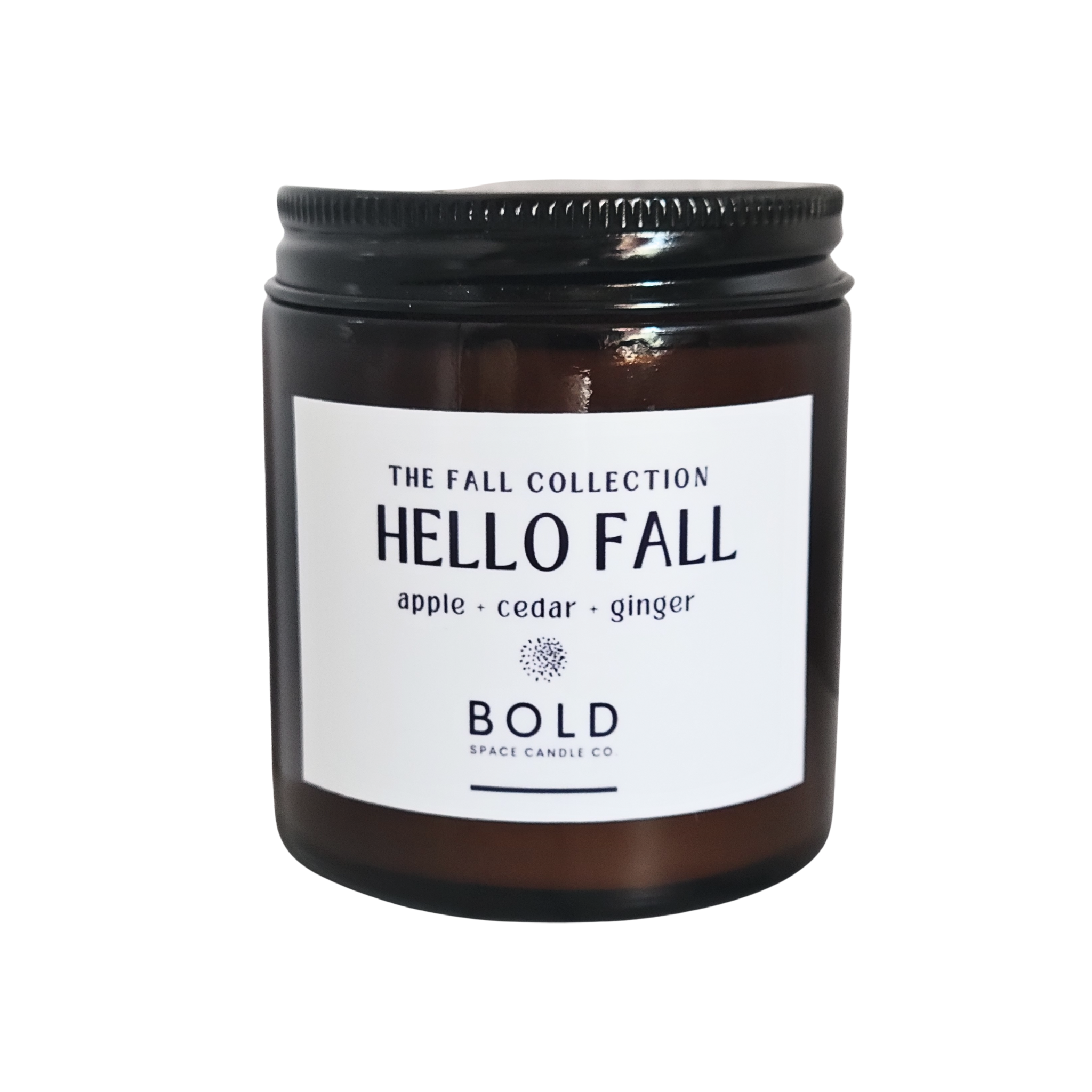 Bold Space Candle Co. - Wholesale Jar/Filled Candle - Hello Fall- 3 oz. Amber Soy Candle | Apple, Cedar & Ginger4