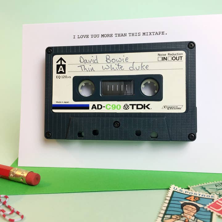 Tarjeta de felicitación I LOVE YOU MORE THAN THIS MIXTAPE para venta al por mayor de fracas studios.