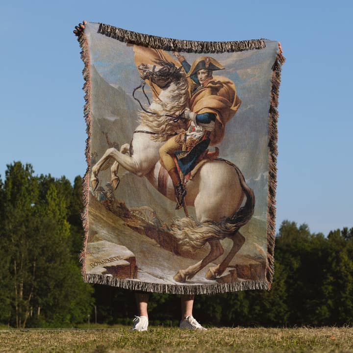 3dRose - Wholesale Throw Blanket - 3dRose, Napolean Crossing the Alps by Jacques-Louis David, Blanket1
