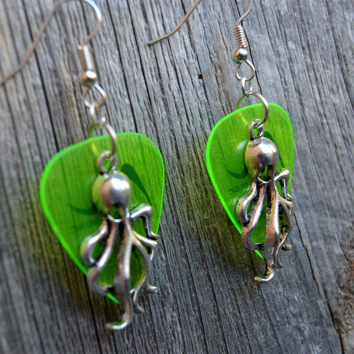 Simply Raevyn - Wholesale Dangle Earrings - Octopus Charm Guitar Pick Earrings20