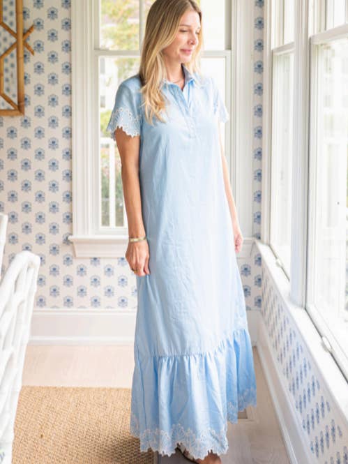 Short Sleeve Maxi Shirt Dress for wholesale by Sail to Sable