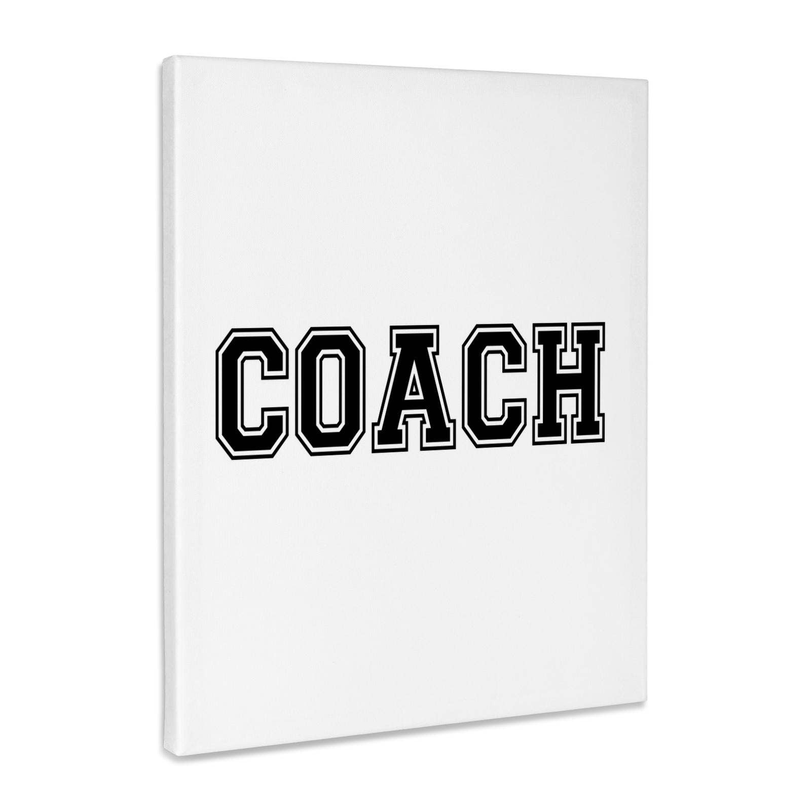 3dRose - Wholesale Art Print - 3dRose, Coach in black text - college font - PE class - Phys Ed Physical Education sports teacher in school, Museum Grade Canvas Wrap0