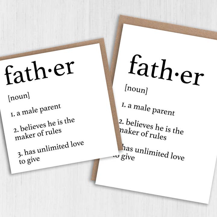 Prints With Personality - Wholesale Birthday Card - Dad birthday card: Dictionary definition of father/dad