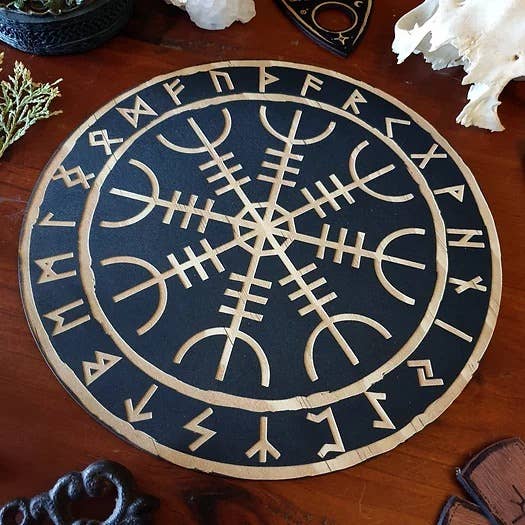 Yiska Designs - Wholesale Decorative Tabletop Object - Helm of Awe (Aegishjalmur) Altar Tile3