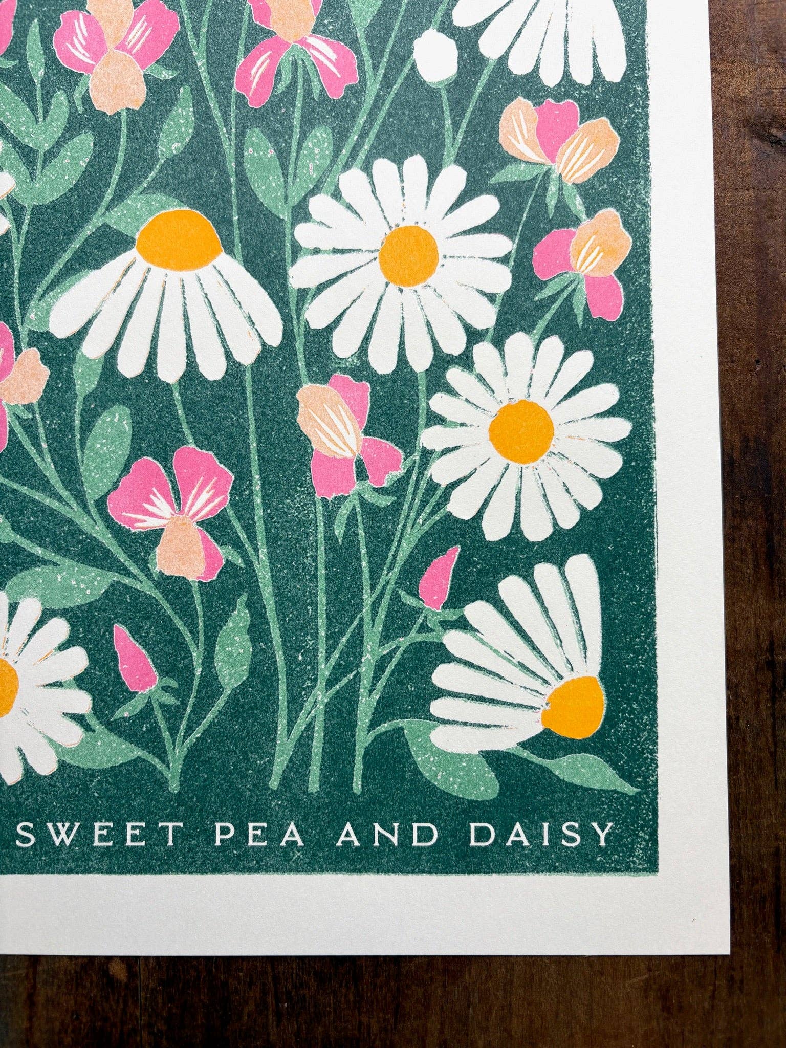 Katharine Watson – wholesale Art print – Birth Month Flowers Risograph Print: April4