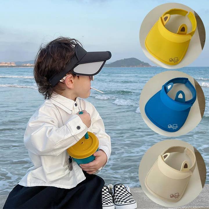 Summer Cute Cat Ears Children‘s Wide Brim Sun Hat for wholesale by KiddieKickz