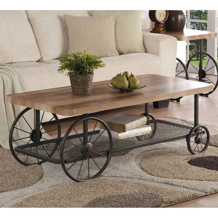 Acme Furniture Industry, Inc. - Wholesale Coffee Table - Francie Coffee Table w/ Bottom Shelf, Oak & Antique Gray5