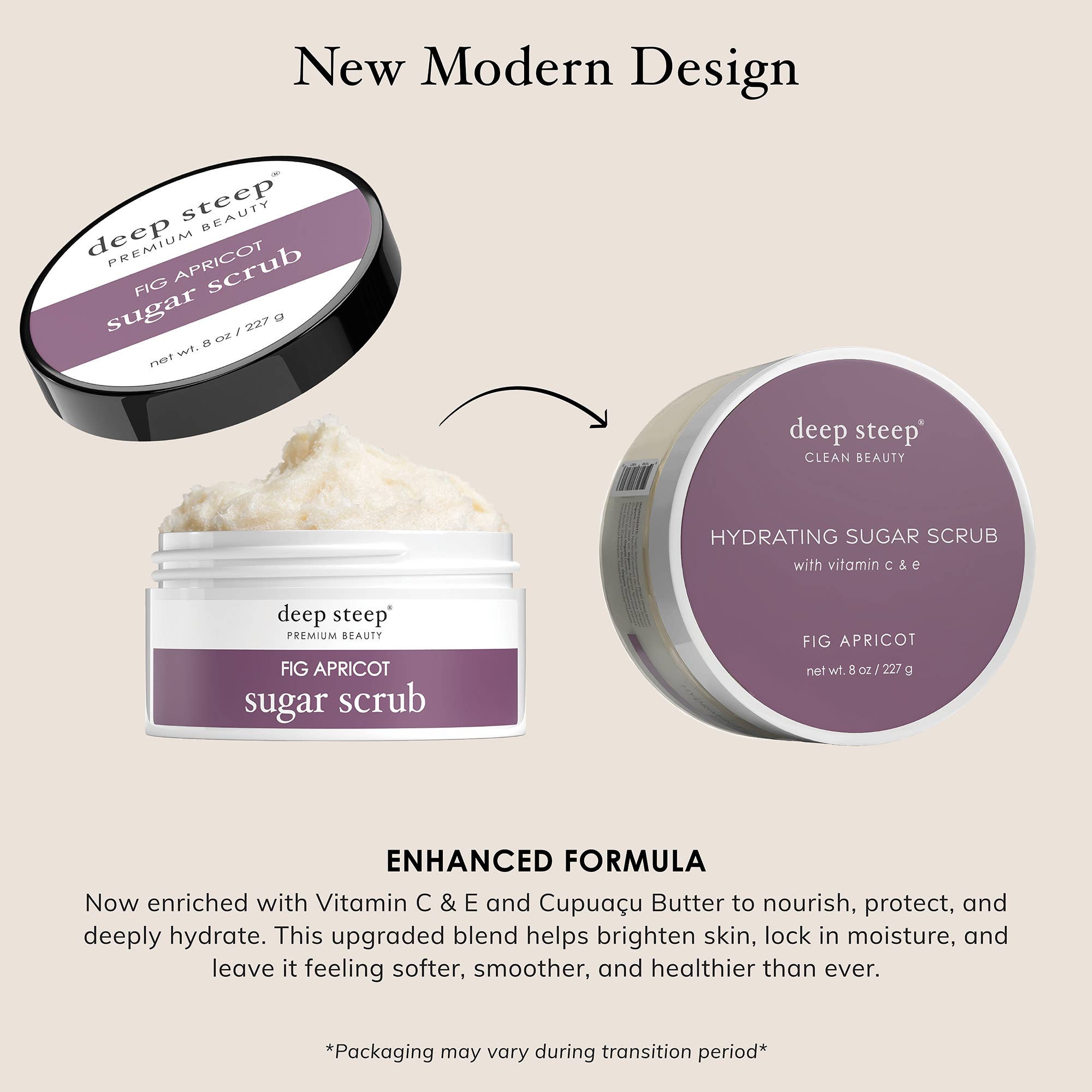 Deep Steep Clean Beauty - Wholesale Body Scrub/Exfoliant - Sugar Scrub - Fig Apricot 8oz1