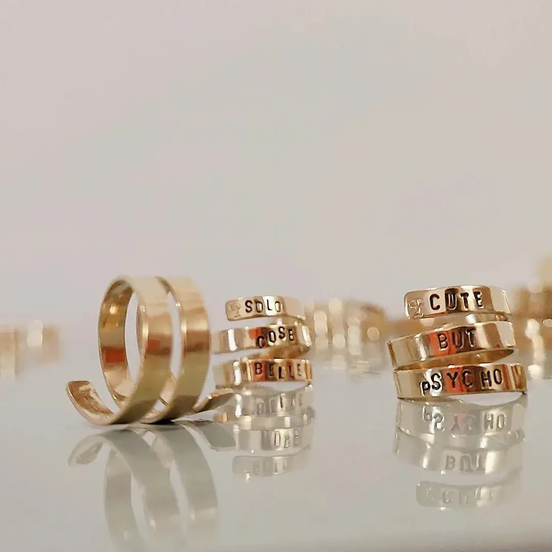 Loti jewels - Wholesale Band/Stacked Ring - ROUND BRASS RING WITH ENGRAVING16