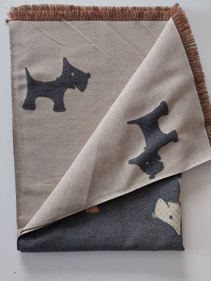 Scotty Dog pashmina scarf for wholesale by Shimena