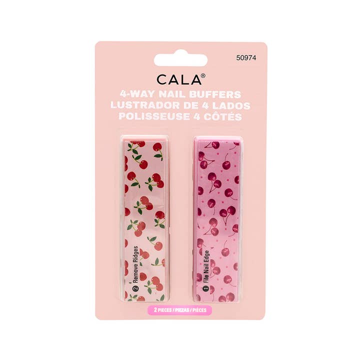 Sensibling Corp. - Wholesale Nail file - 2PCS - Cherry Pattern Printed 4-Way Nail Buffer1