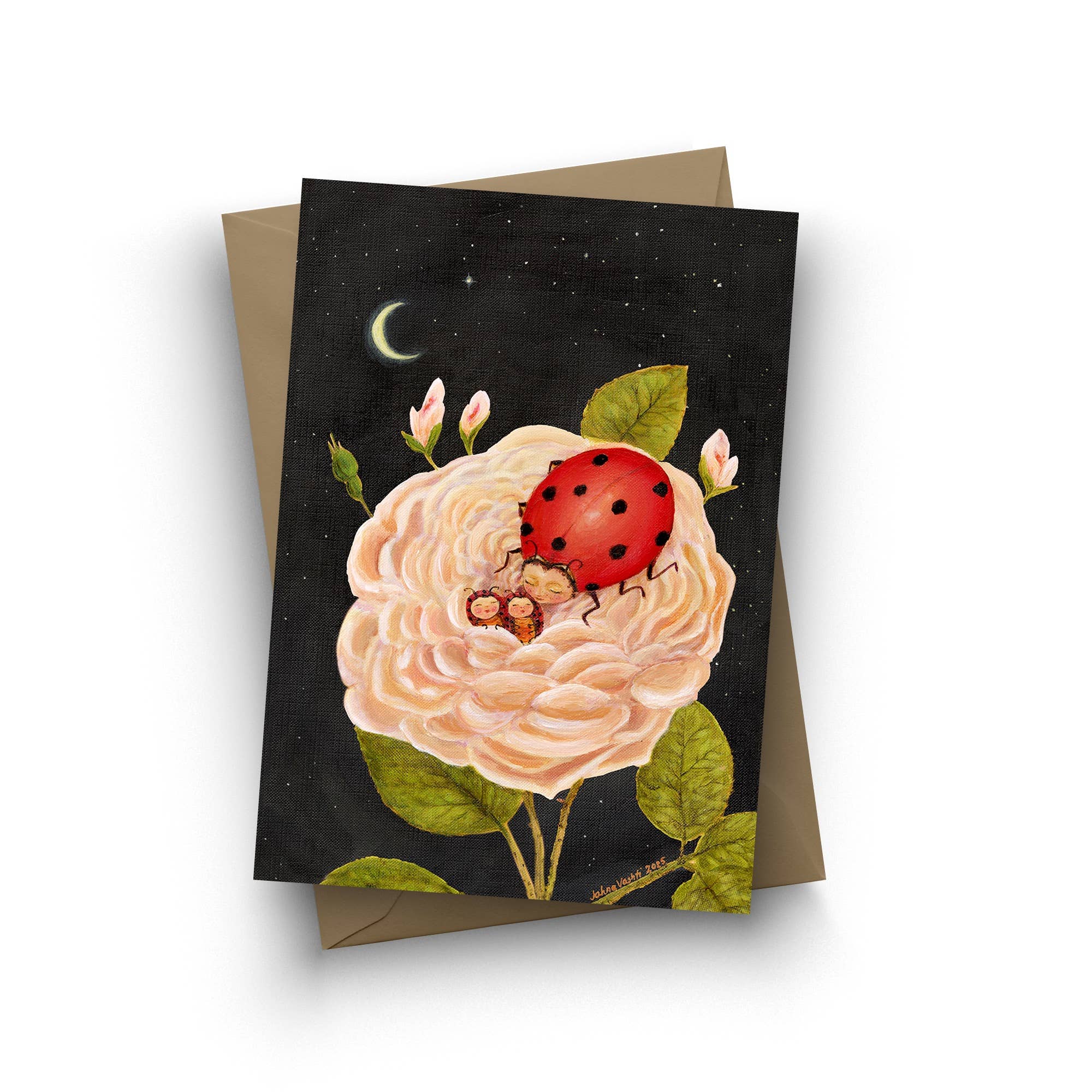 Jahna Vashti - Wholesale Mother's Day Card - "Ladybug Lullaby" Single Card