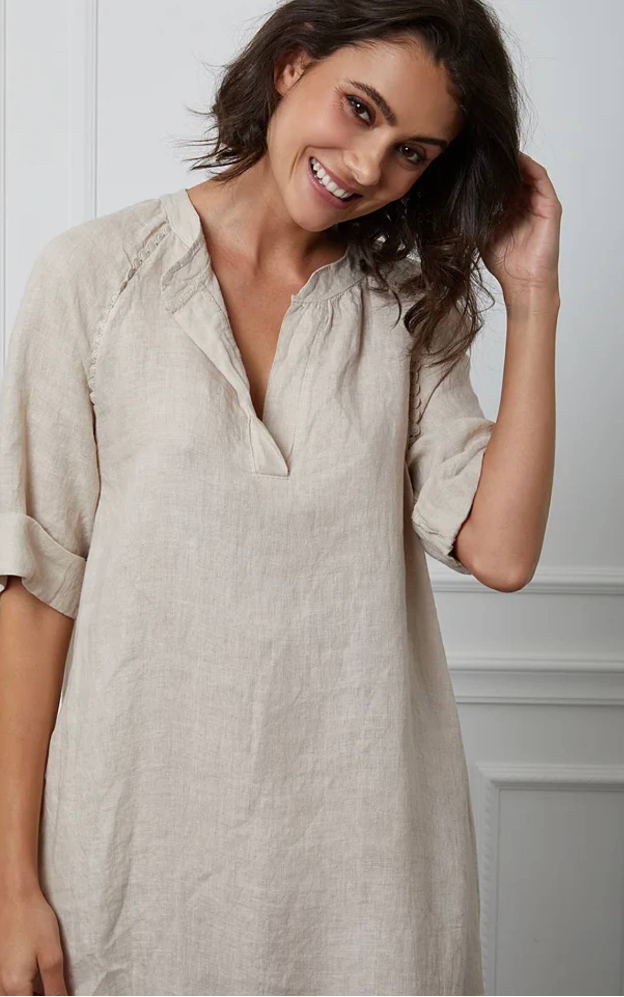 LÉA & LUC - Wholesale Dress - Women's - Long dress in 100% linen REF.716118