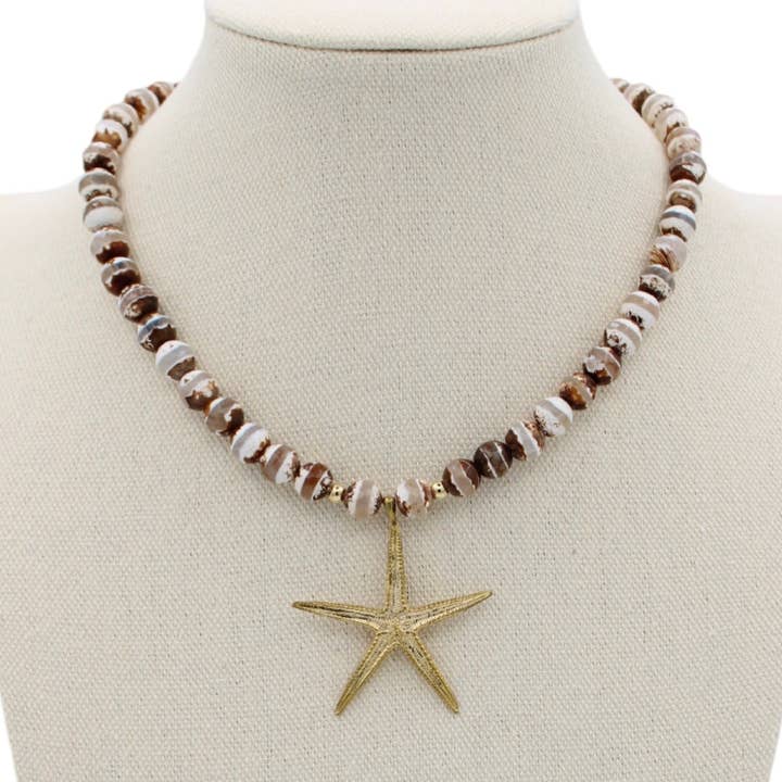 Caldera Starfish Necklace, 16" for wholesale by Traci's Beads