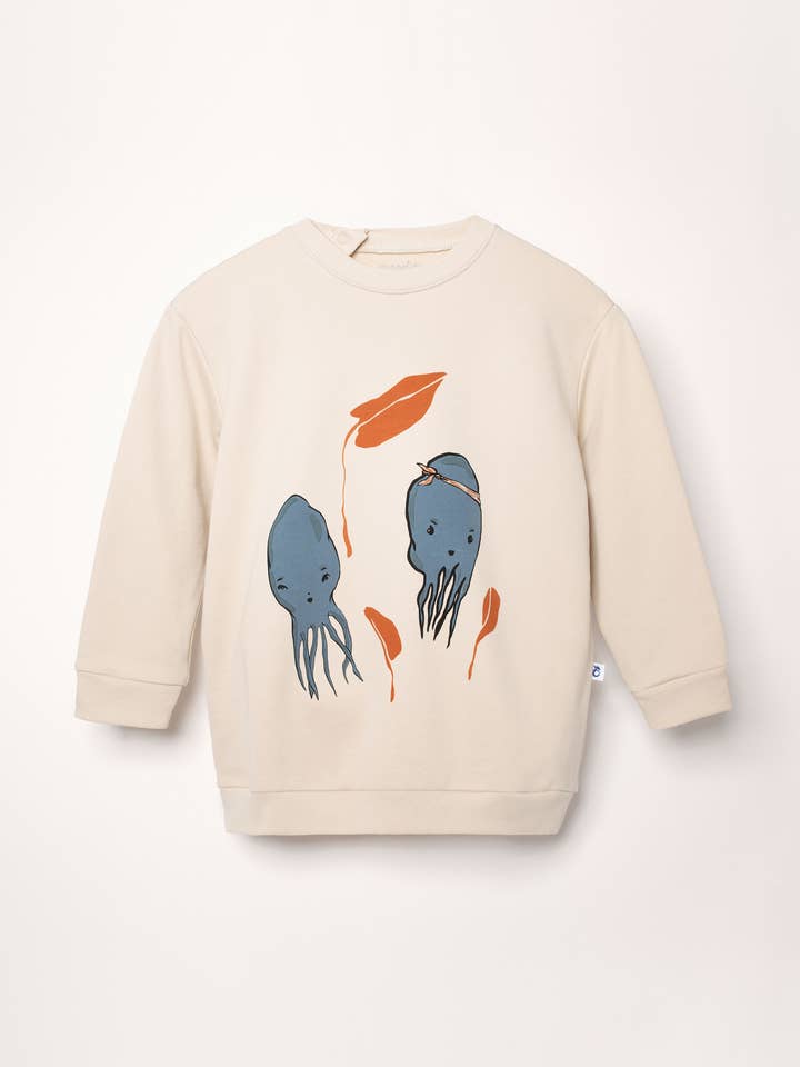 Organic Pima cotton kids sweatshirt - squid for wholesale by Granelito