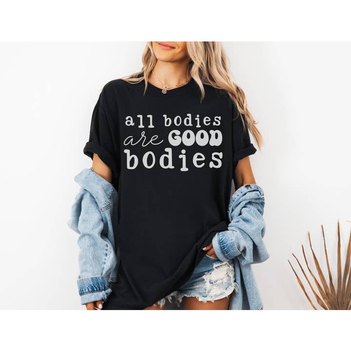 Alle kroppe er gode kroppe Hyggelige komfortfarver Grafisk T-shirt for engroshandel hos Myshirts.store
