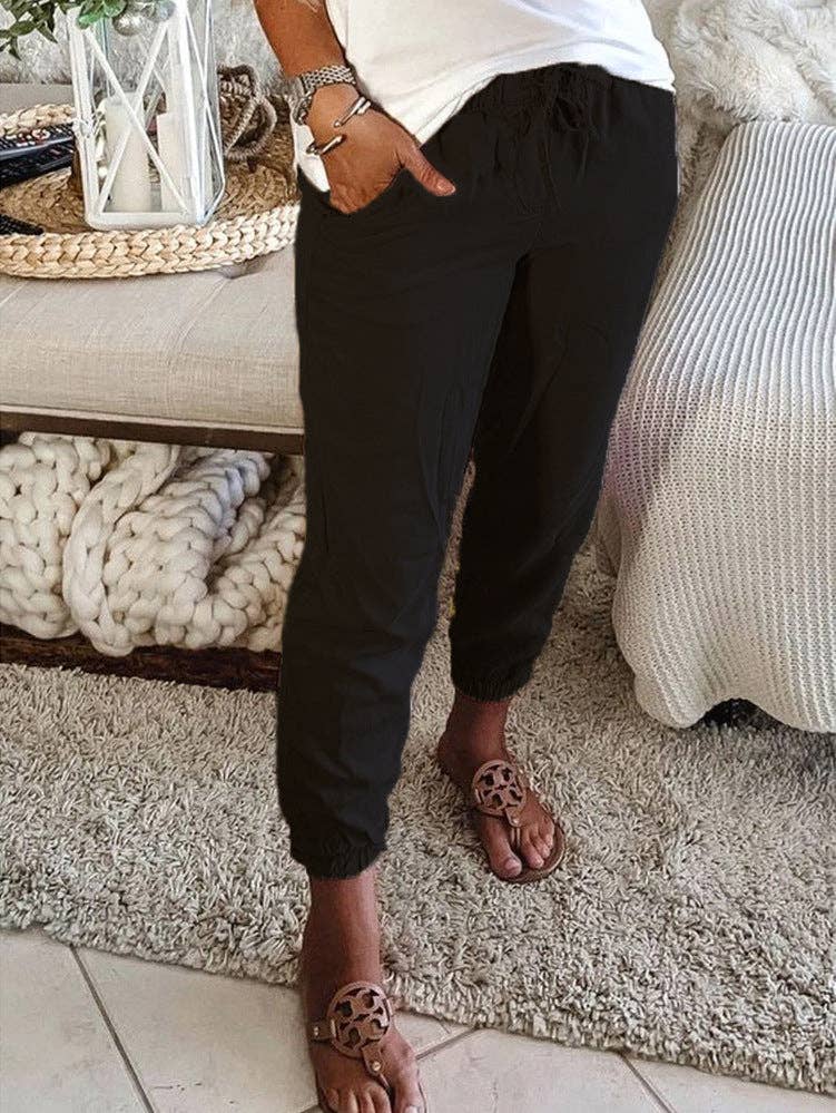 Sweetkama - Vendita all'ingrosso Pantalone - Donna - Pantaloni da donna Tourse con cravatta in tinta unita SKP80201