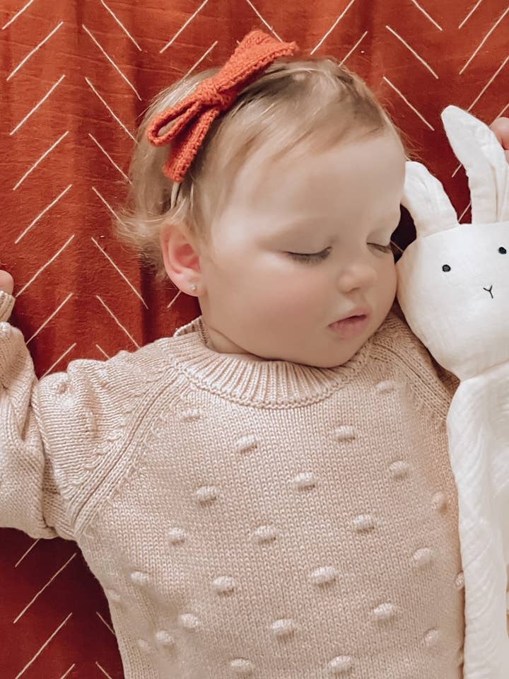 Ali+Oli - Wholesale Security/Cuddle Blanket - Baby - Cuddle Security Blanket Soft Muslin Cotton - Bunny (Natural)