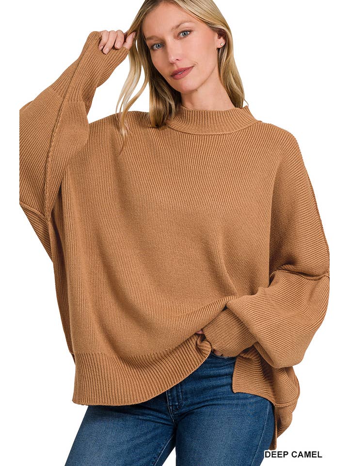 Vanilla Monkey - Wholesale Knit Sweater - Women's - Side Slit Oversized Sweater1