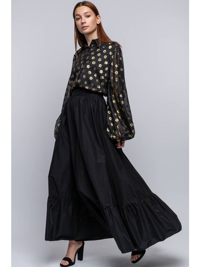 QMP Moda – wholesale Buttoned-down shirt – Women's – PUFF SLEEVE ORGANZA BLOUSE15