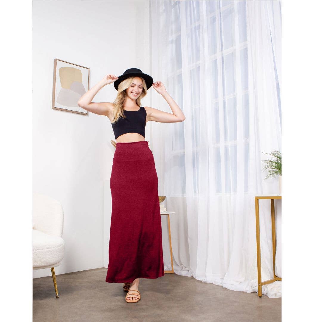 Azules Clothing - Vente Jupe – femme - Jupe maxi Azules - élégante, longue, douce, stretch et fluide style bohème1