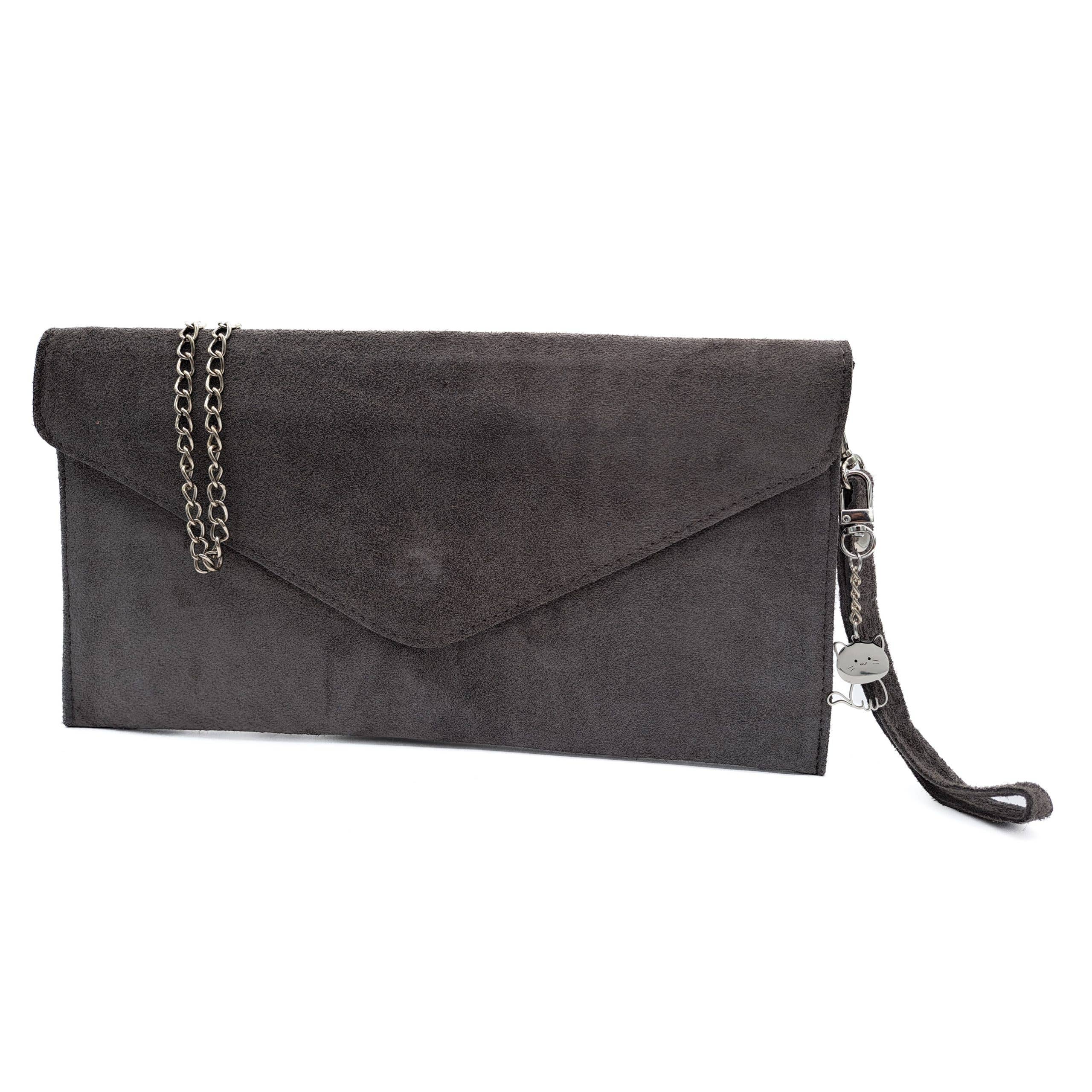 Ellas Trading - Wholesale Clutch Bag - Women's - Italian Suede Envelope Clutch Messenger Handbag14