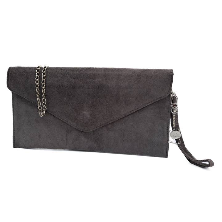 Ellas Trading - Wholesale Clutch Bag - Women's - Italian Suede Envelope Clutch Messenger Handbag14
