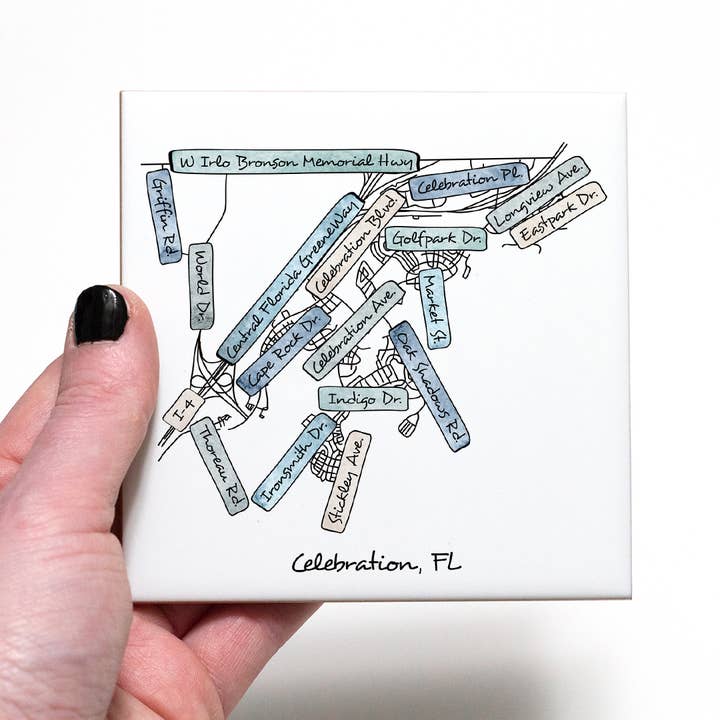 Sparks House Co. - Wholesale Coasters - Street Names Map Coasters - Your City - Custom Order7