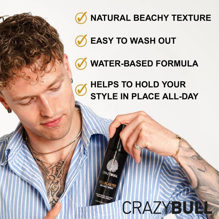 CRAZY BULL HAIR PRODUCTS - Wholesale Hair Spray - Crazy Bull Sea Salt Hair Grooming Volume Spray (Individual)8
