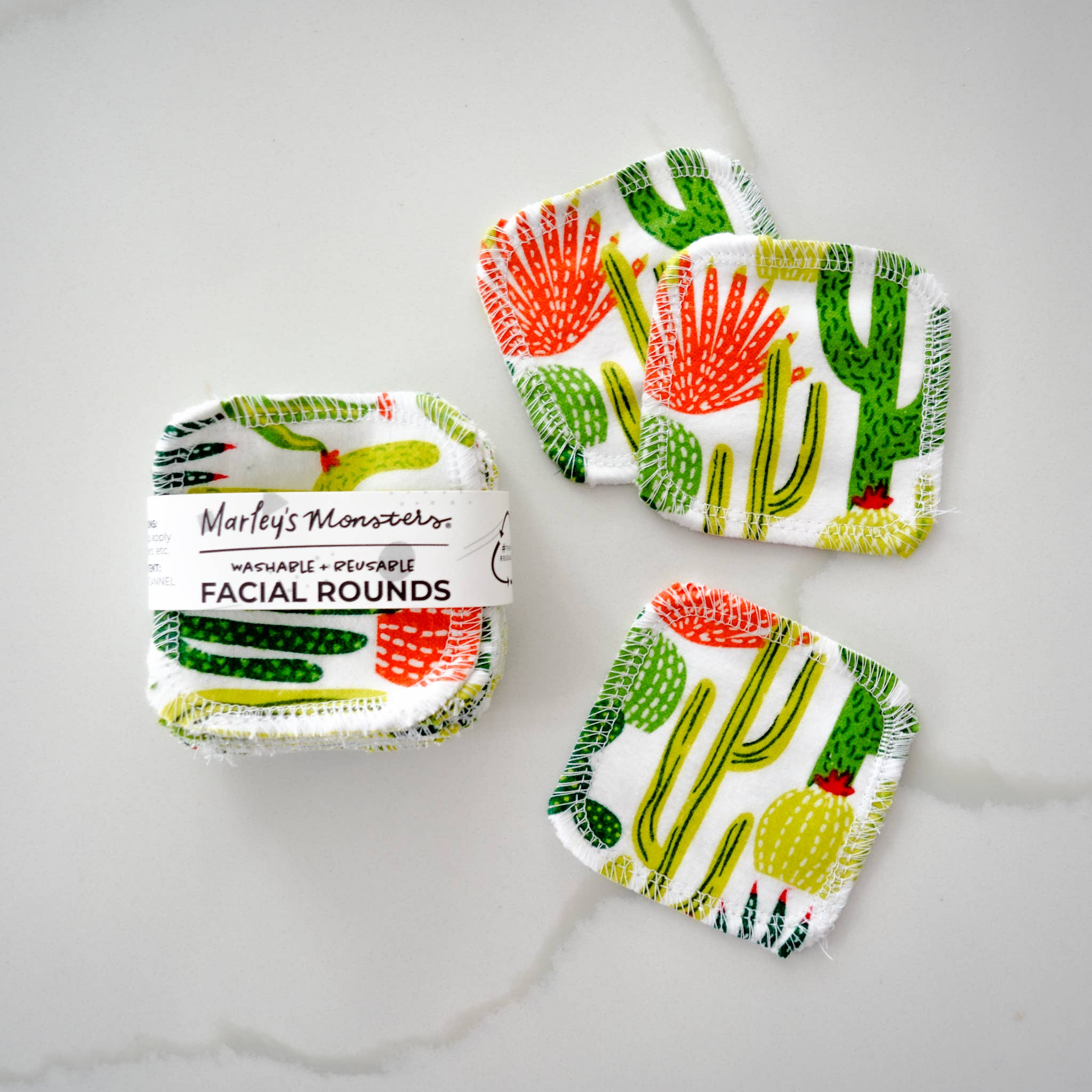 Marley's Monsters – wholesale Face & body wipes – Facial Rounds: Prints - 10 or 20 Packs - Case of 61