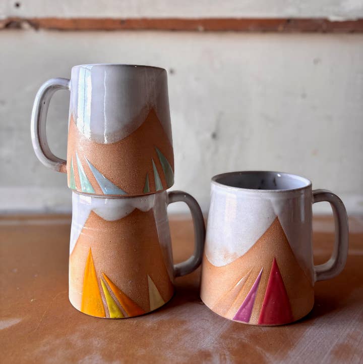 ROB Ceramics - Wholesale Coffee Mug - Triangles Geometric Mug Handmade Ceramic15