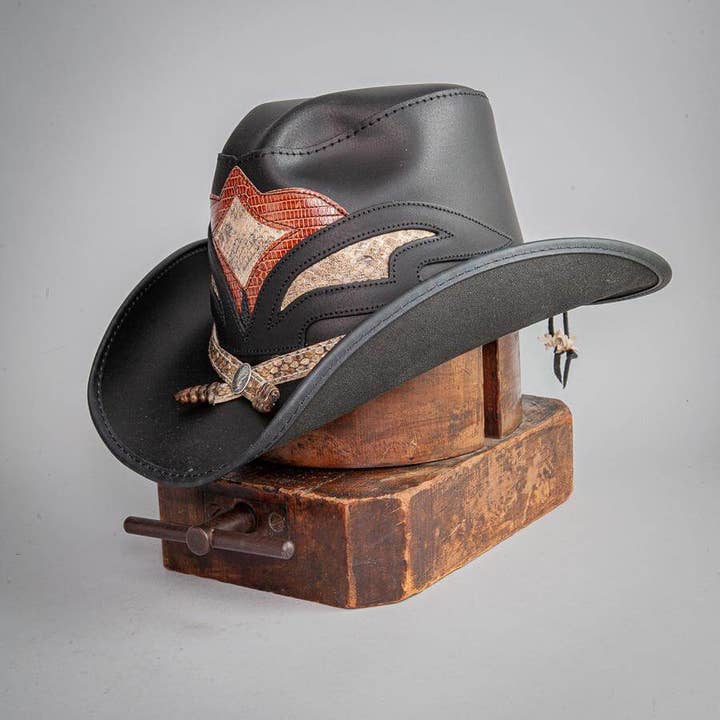 American Hat Makers – Großhandel Cowboyhut – Unisex – Leder Klapperschlange Cowboyhut - Stil Sturm16